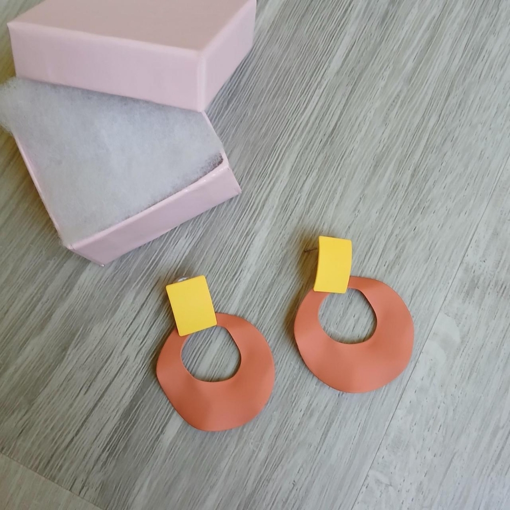 Polymer clay statement earrings abstract